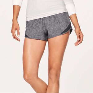 lululemon Hotty Hot Low-Rise Lined Shorts 2.5" Heathered Black Sz8